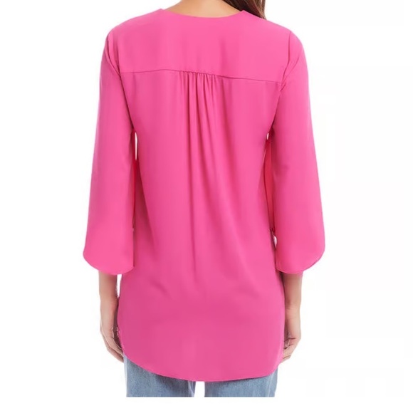 Karen Kane Bracelet Sleeve Asymmetric Top Raspberry L - Picture 7 of 7